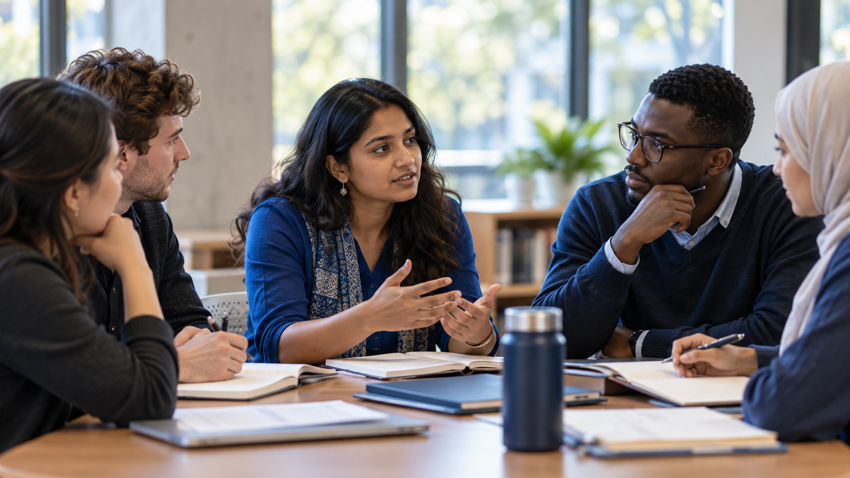 Indian and Nigerian graduate students in a peacebuilding seminar