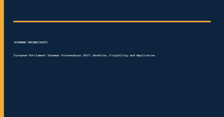 European Parliament Schuman Traineeships 2027: Deadline, Eligibility and Application