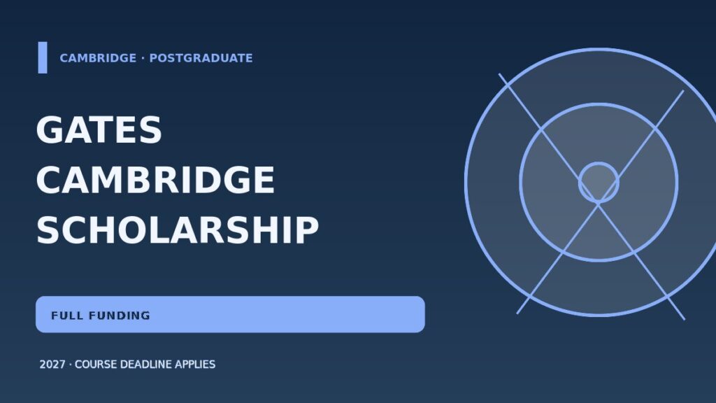 Gates Cambridge Scholarship 2027, fully funded master's and PhD awards in the United Kingdom
