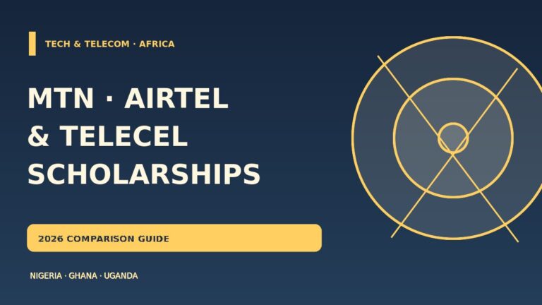 Telecom and technology scholarship guide comparing MTN Airtel and Telecel programmes in Nigeria Ghana and Uganda