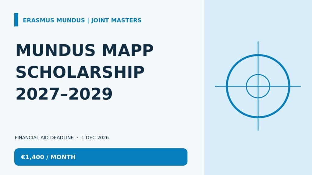 Mundus MAPP Erasmus Mundus Joint Masters Scholarship 2027 with EUR 1,400 monthly and December 1, 2026 application deadline