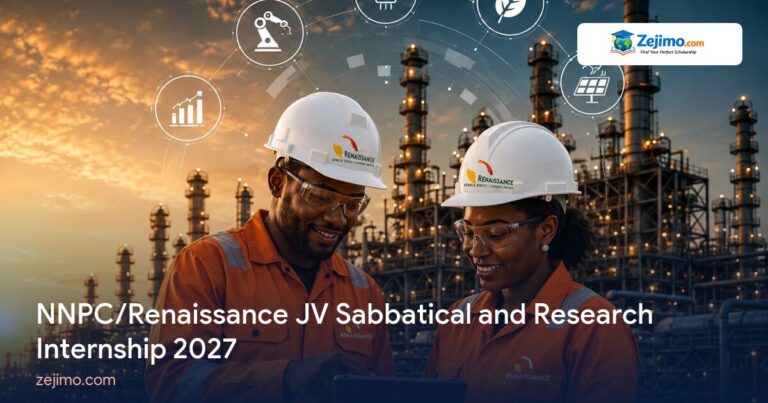 NNPC/Renaissance JV Sabbatical and Research Internship 2027 on Zejimo.com